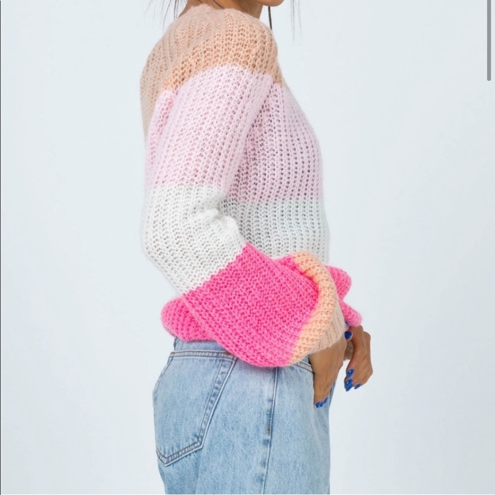 Princess Polly Willow Colorblock Wool Blend Oversized Balloon Sleeve Sweater - Picture 4 of 14